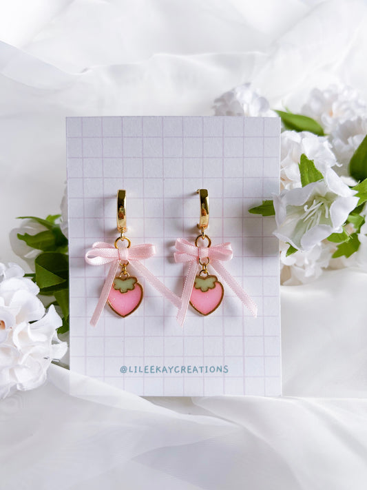 Strawberry Bow Earrings