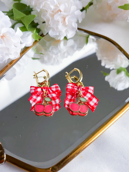 Cherry Bow Earrings